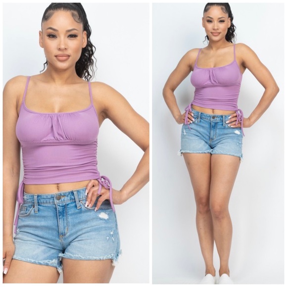 🆕Ruched cami top in lavender - Picture 3 of 4
